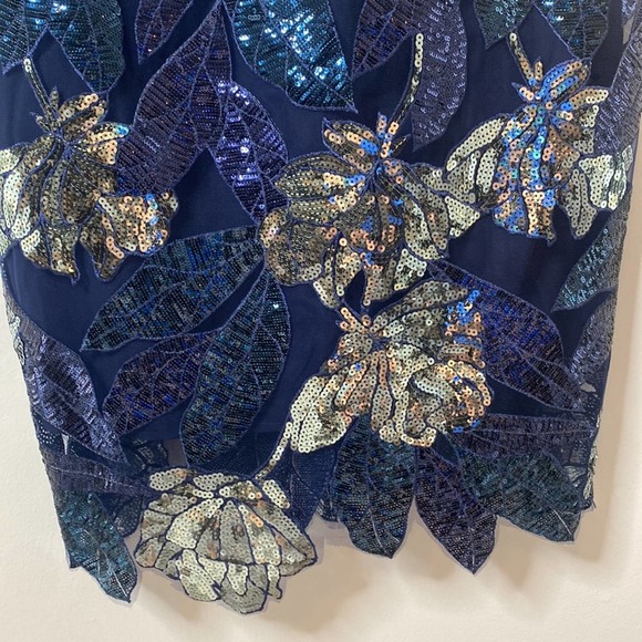 Marchesa Notte NWT Sequined Cocktail Dress Length Gown cutwork Midi 14 - Picture 6 of 15